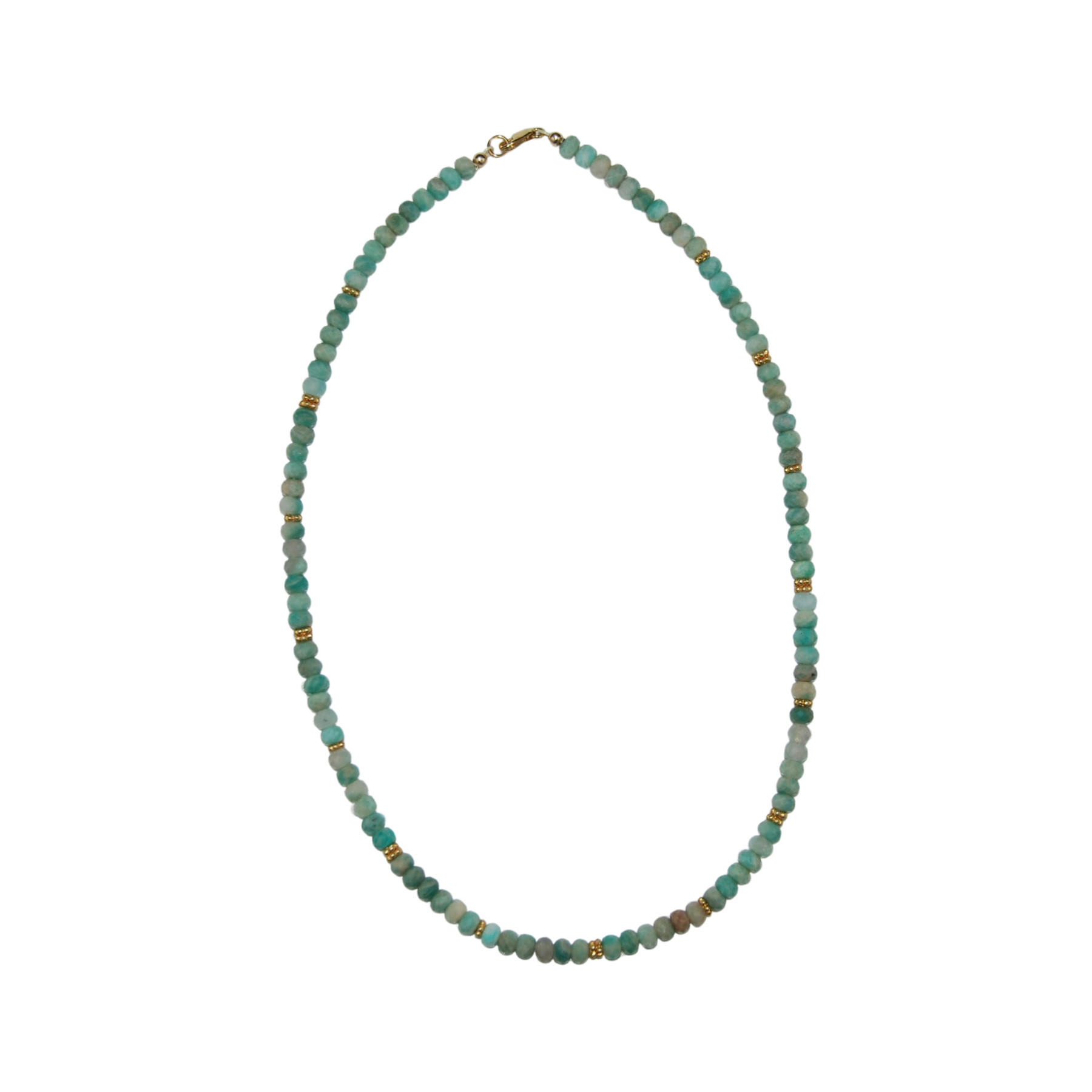 Amazonite necklace with gold spacers