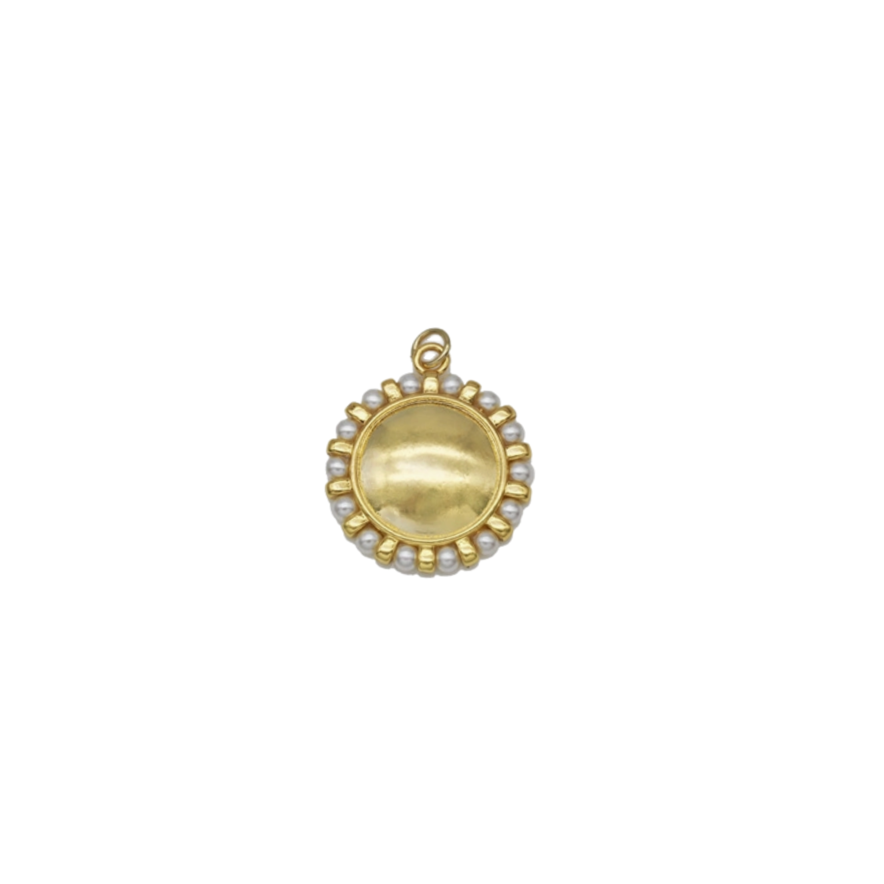 Gold Pearl Coin Charm