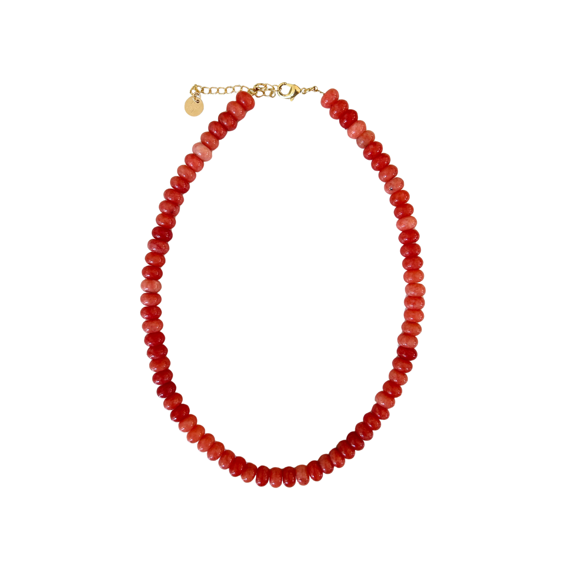 coral toned beaded necklace