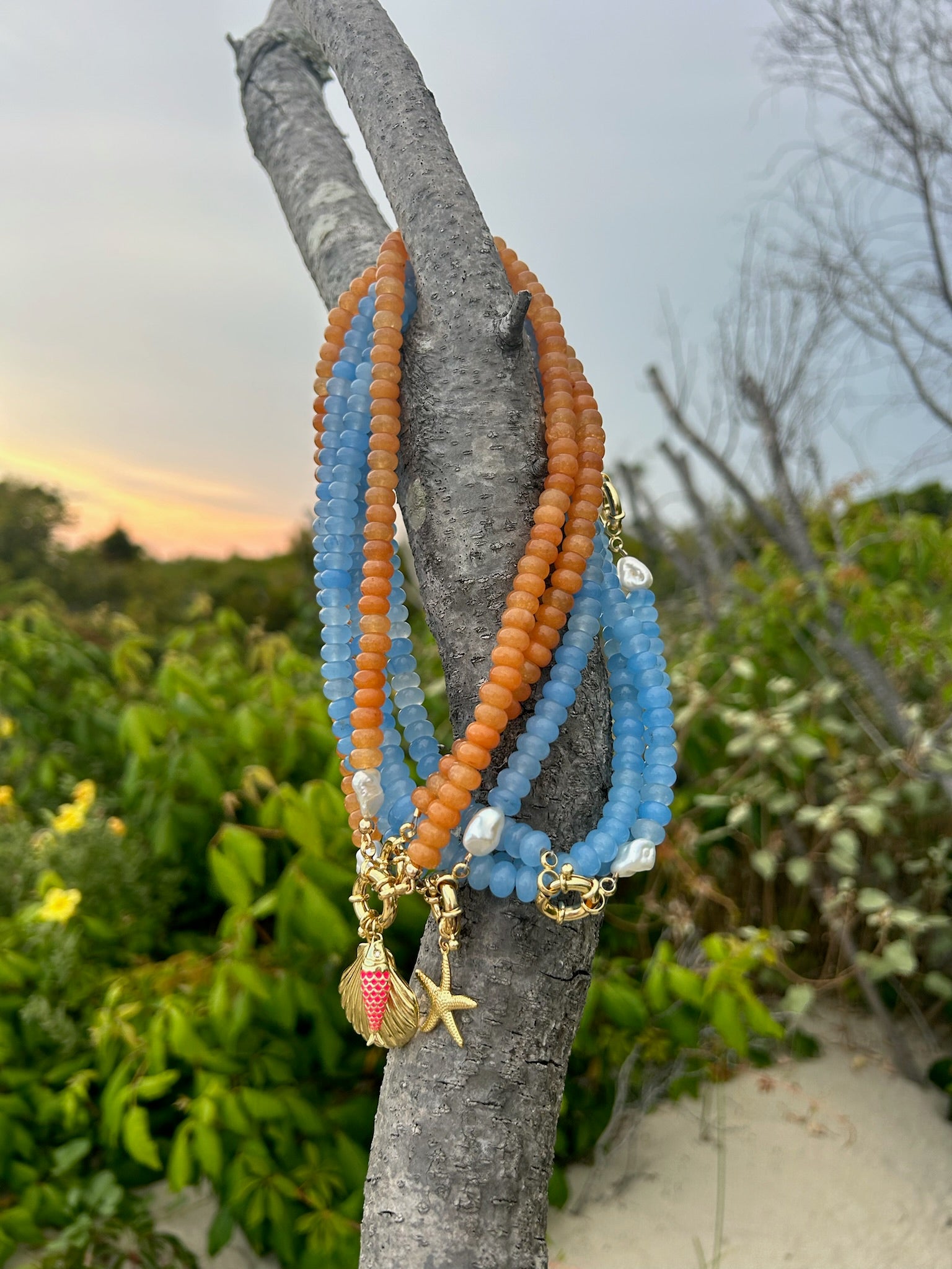 Blue Parsons Pearl Necklace