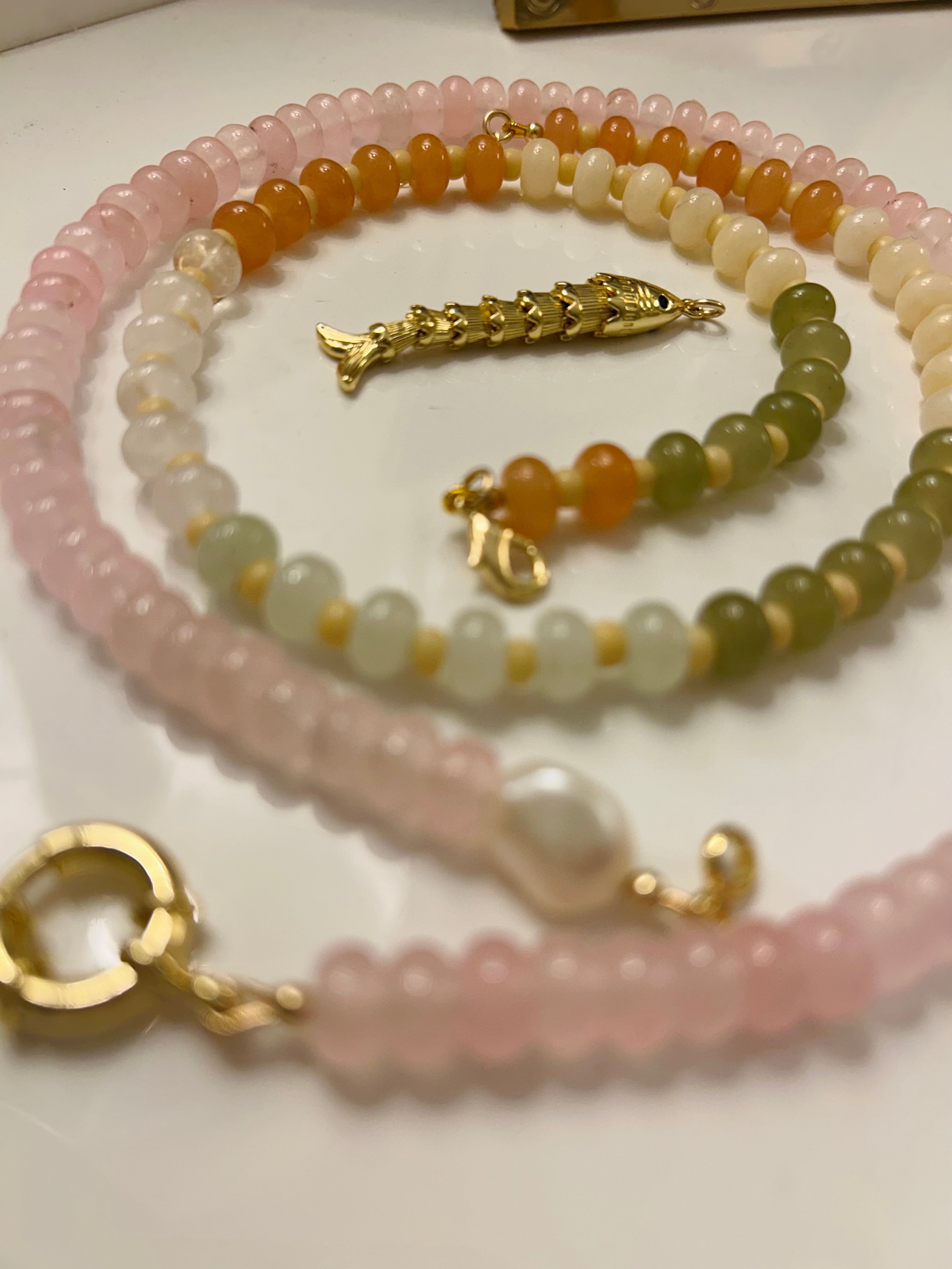 Gold Linked Fish Charm