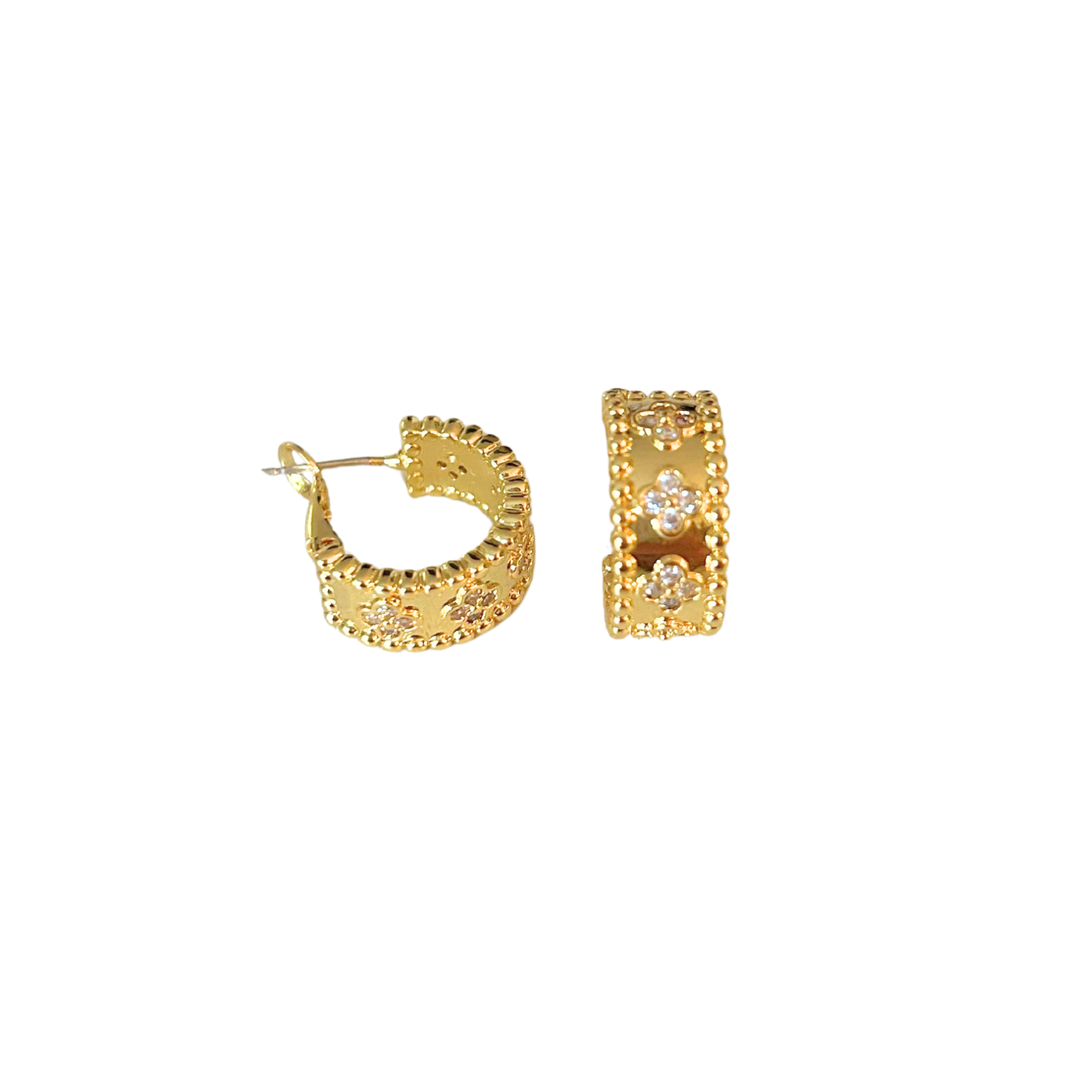 gold huggie hoop earring