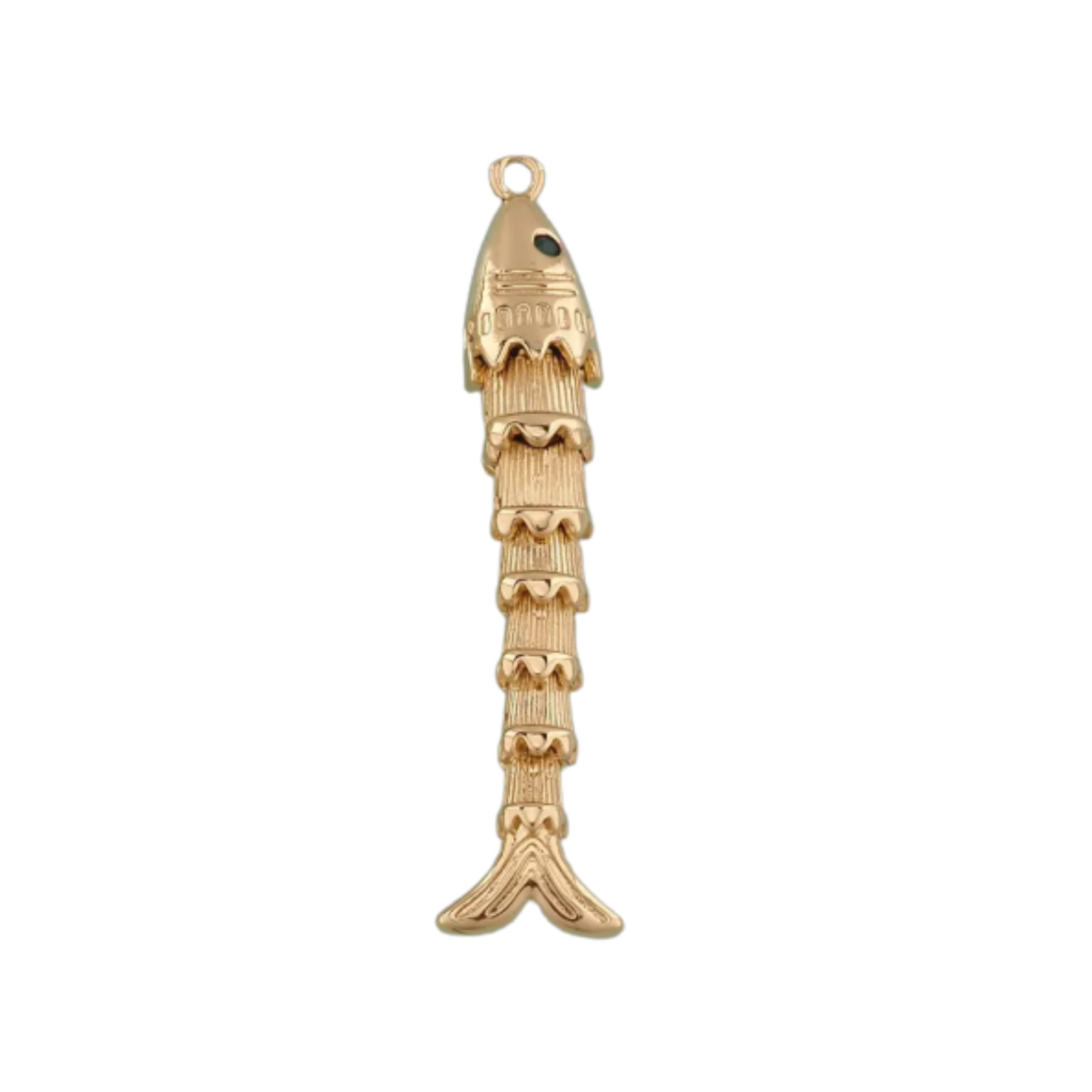 Gold Linked Fish Charm
