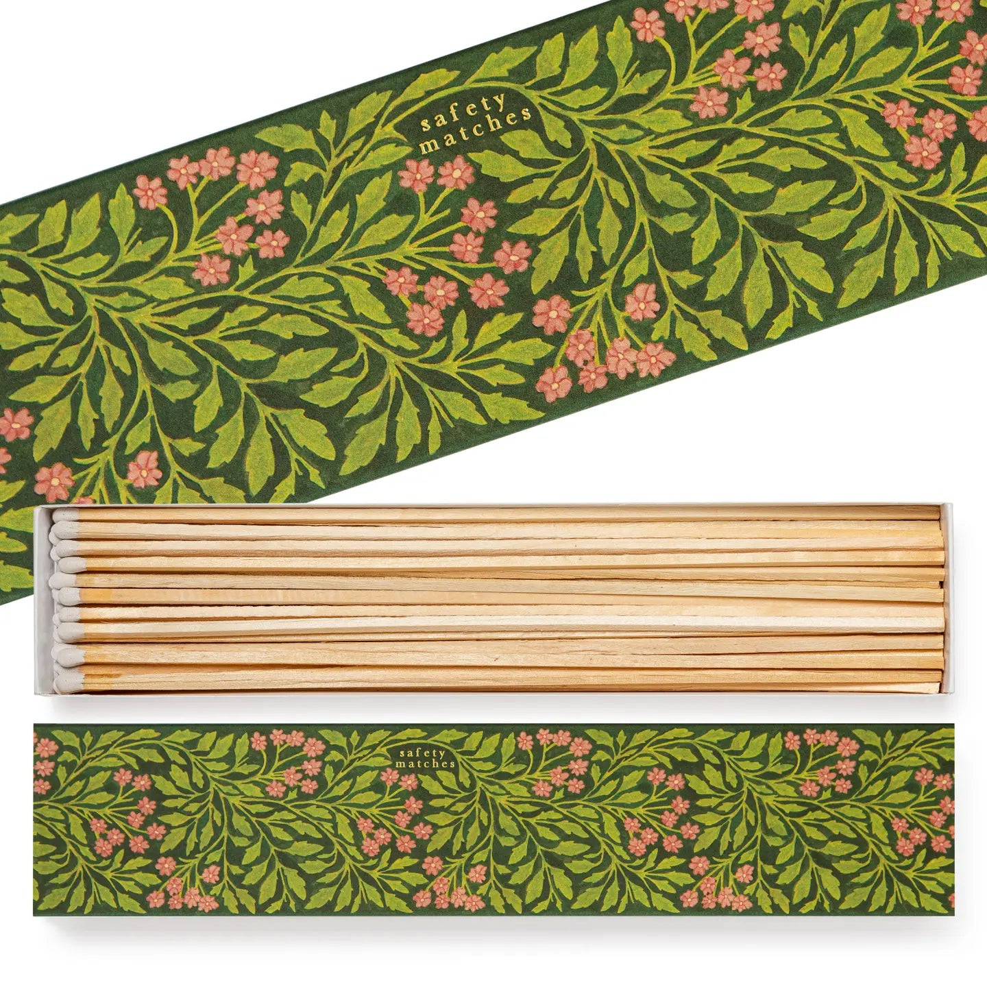 green and pink floral matchbox