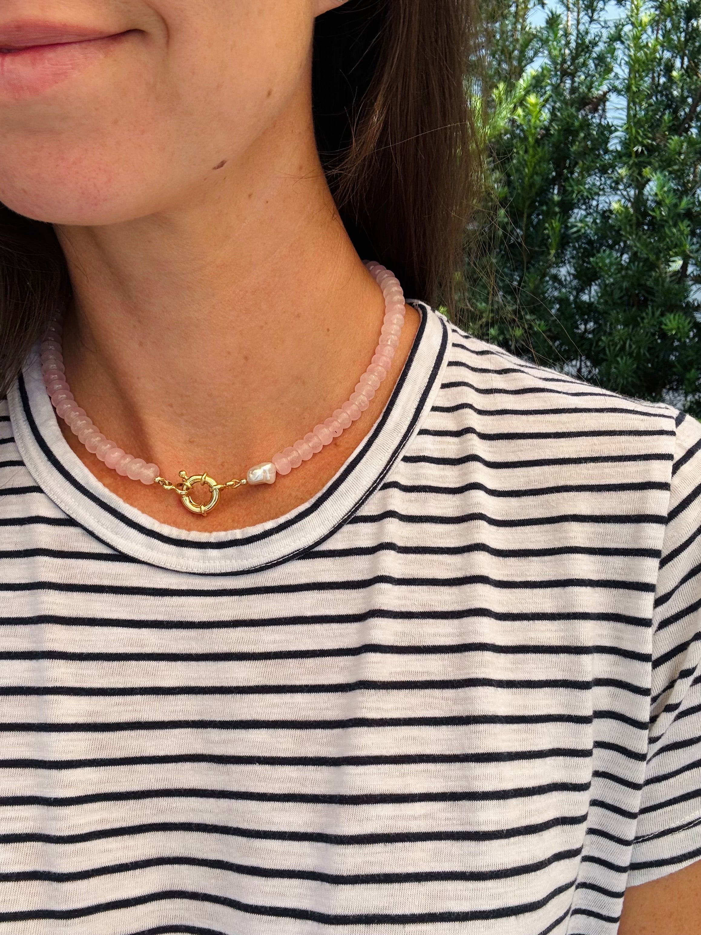 Pink Parsons Pearl Necklace