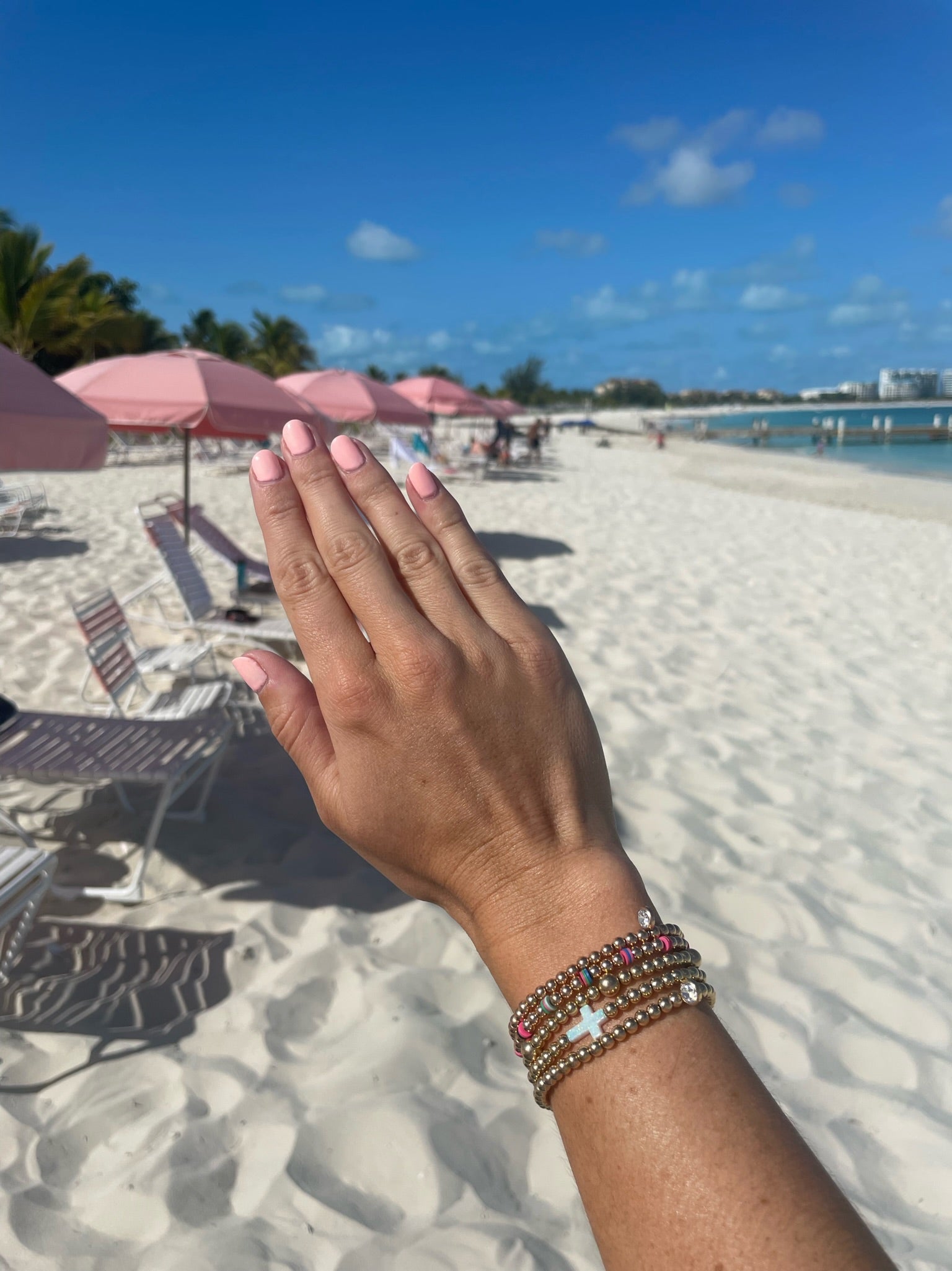 Gold Deluxe Cross Bracelet