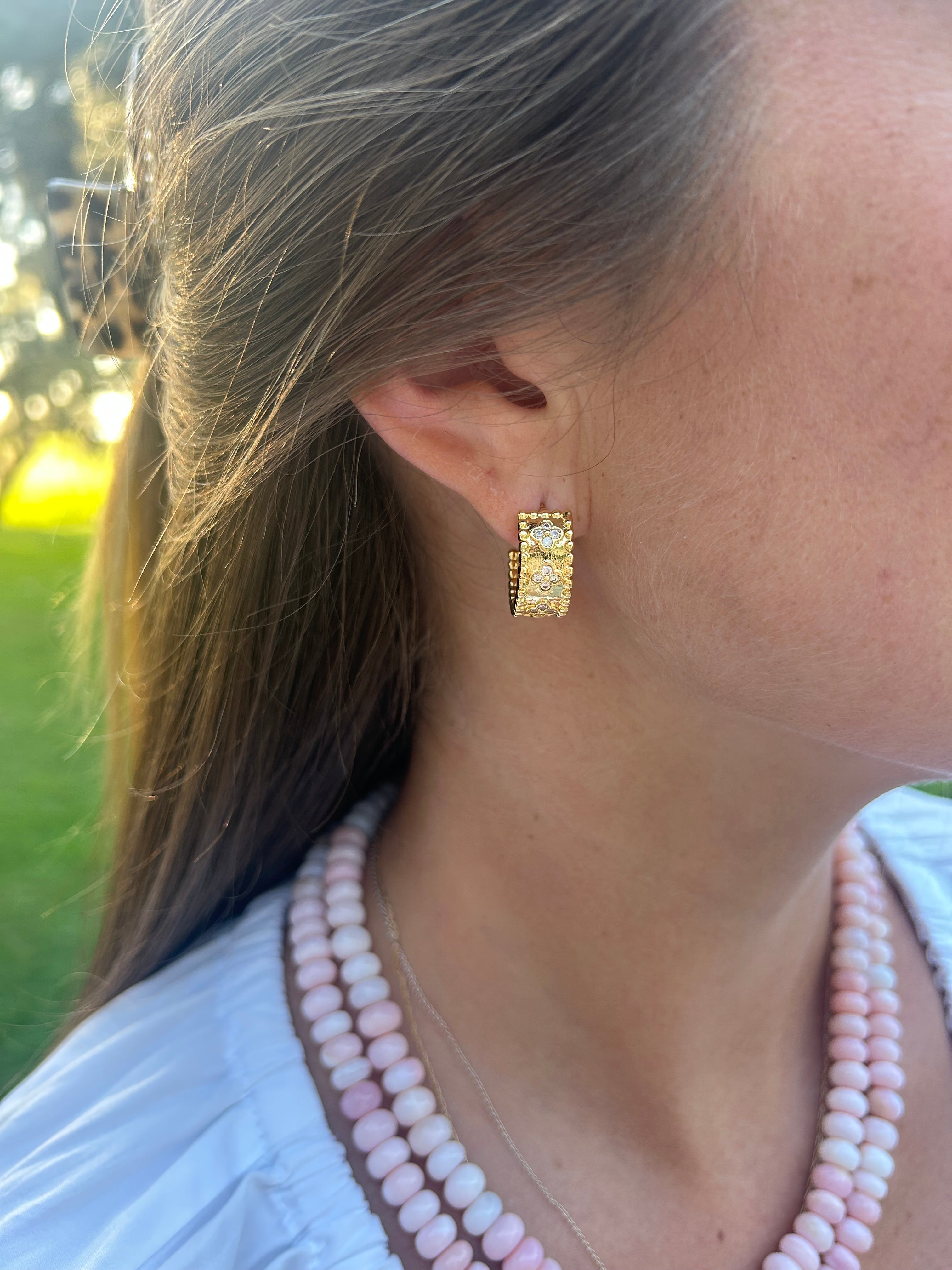 Floral Hoop Earrings