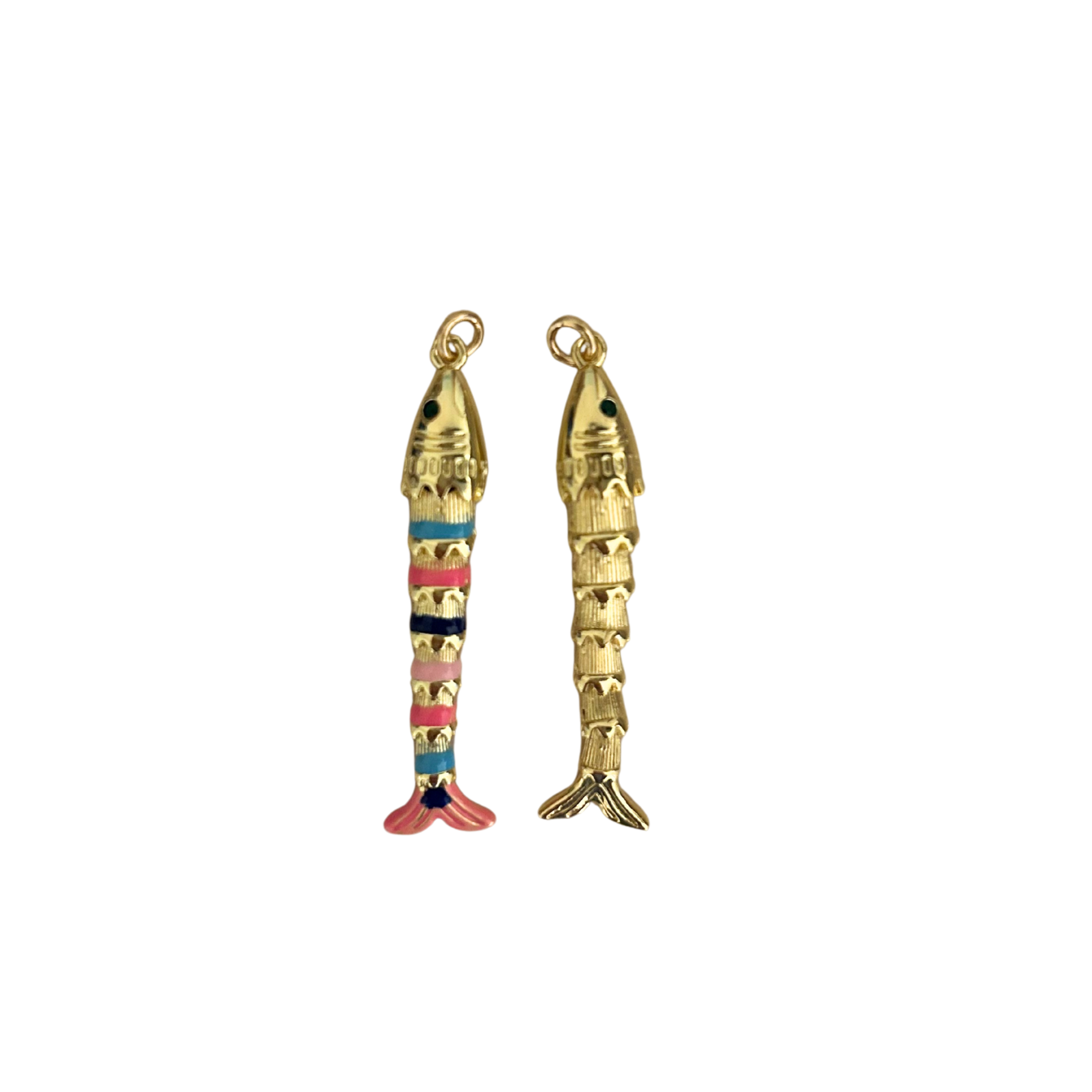Gold Linked Fish Charm