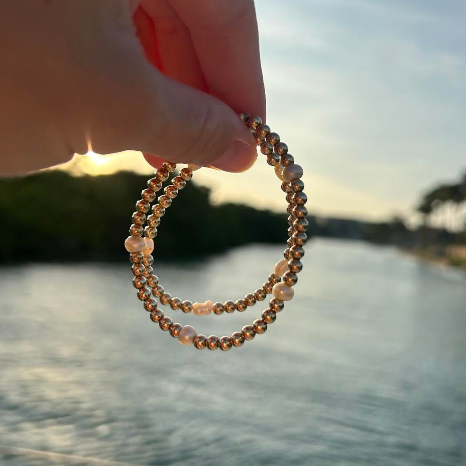 Mixed Pearl Gold Deluxe Bracelet