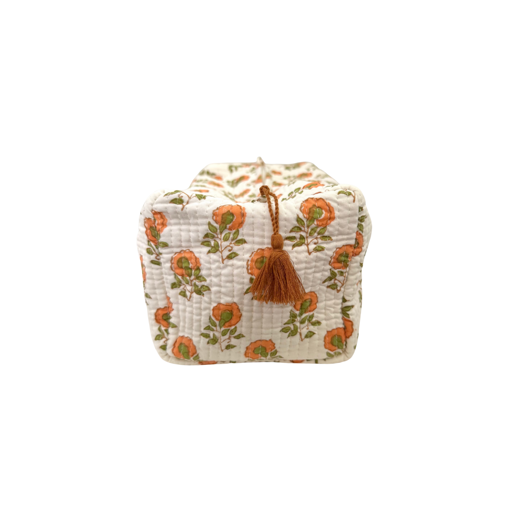 Orange Floral Toiletry Bag