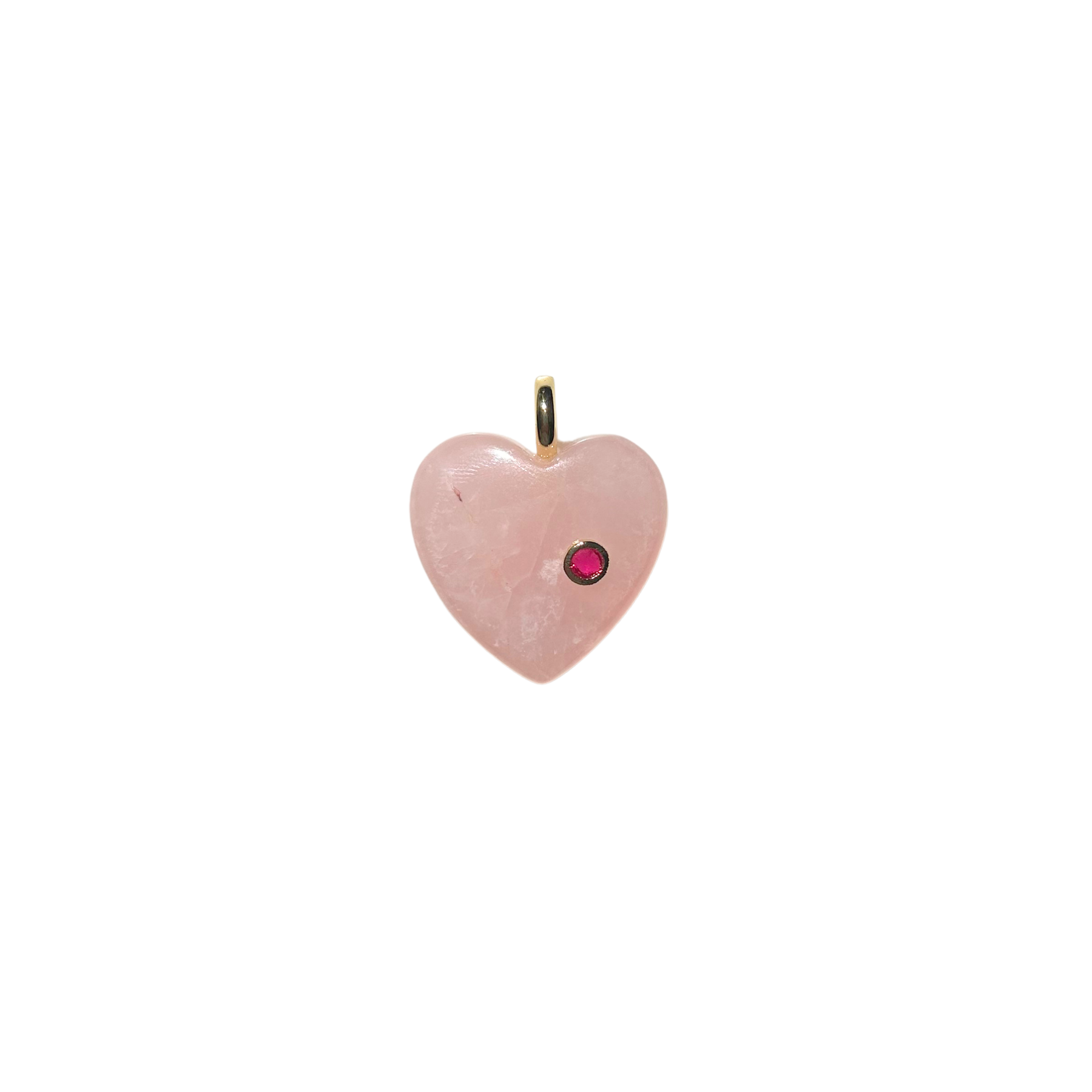 rose quartz heart charm for necklace