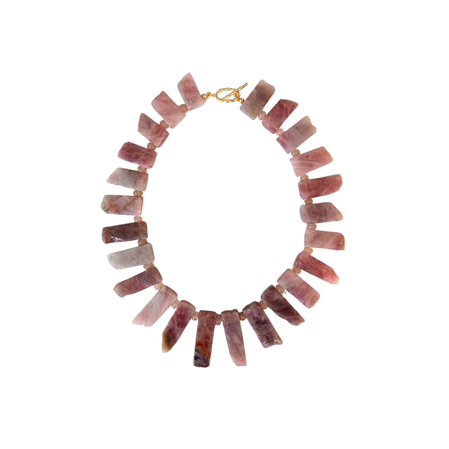 madagascar rose quartz beaded necklace