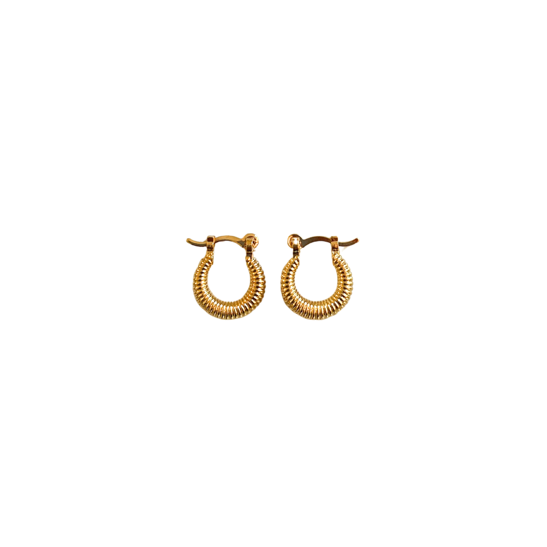 small coiled gold hoops
