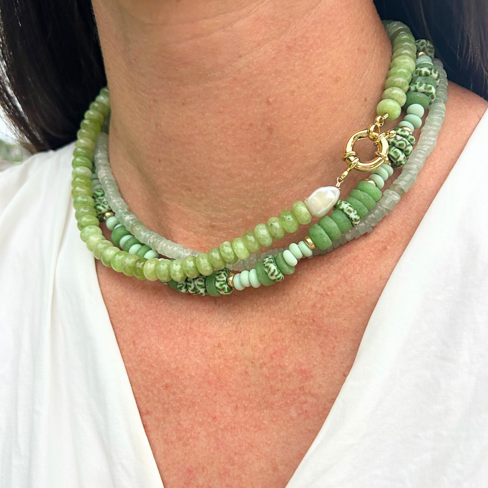 Green Parsons Pearl Necklace