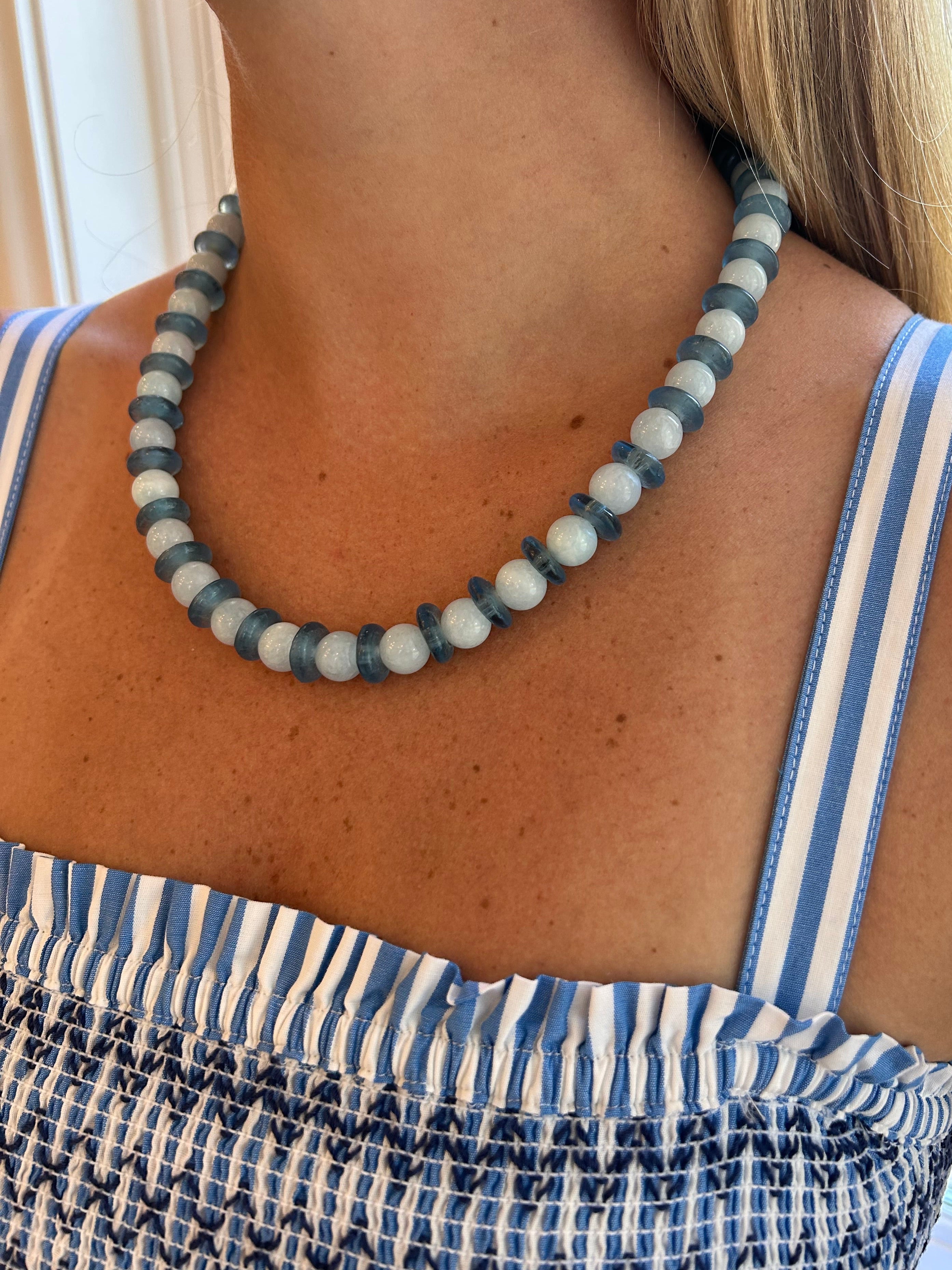 Blue beaded necklace 