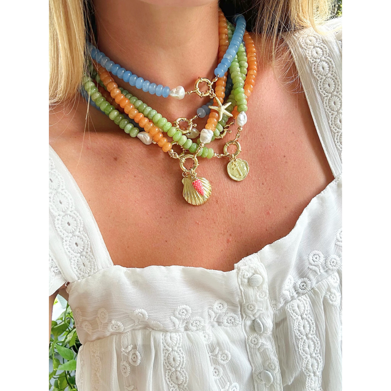 Blue Parsons Pearl Necklace