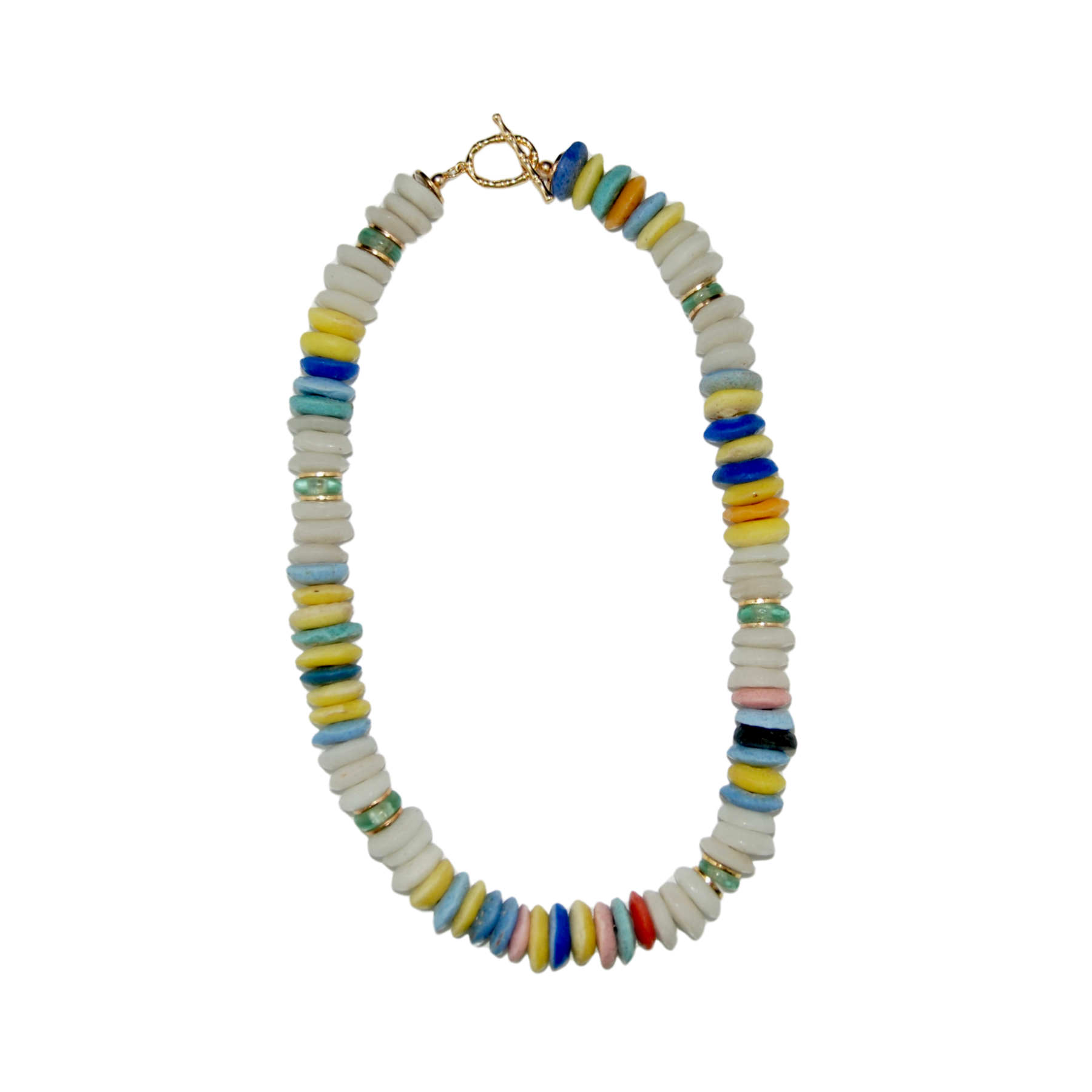 multi colored african beaded necklace
