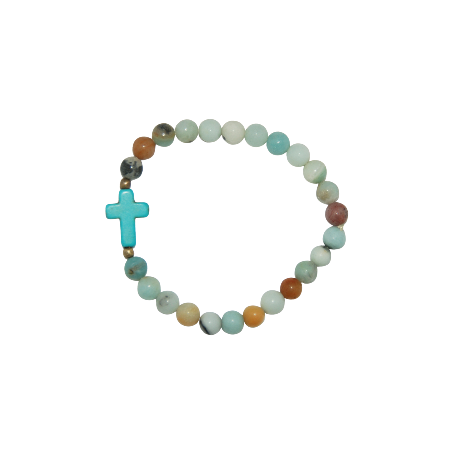 beaded bracelet with turquoise cross 