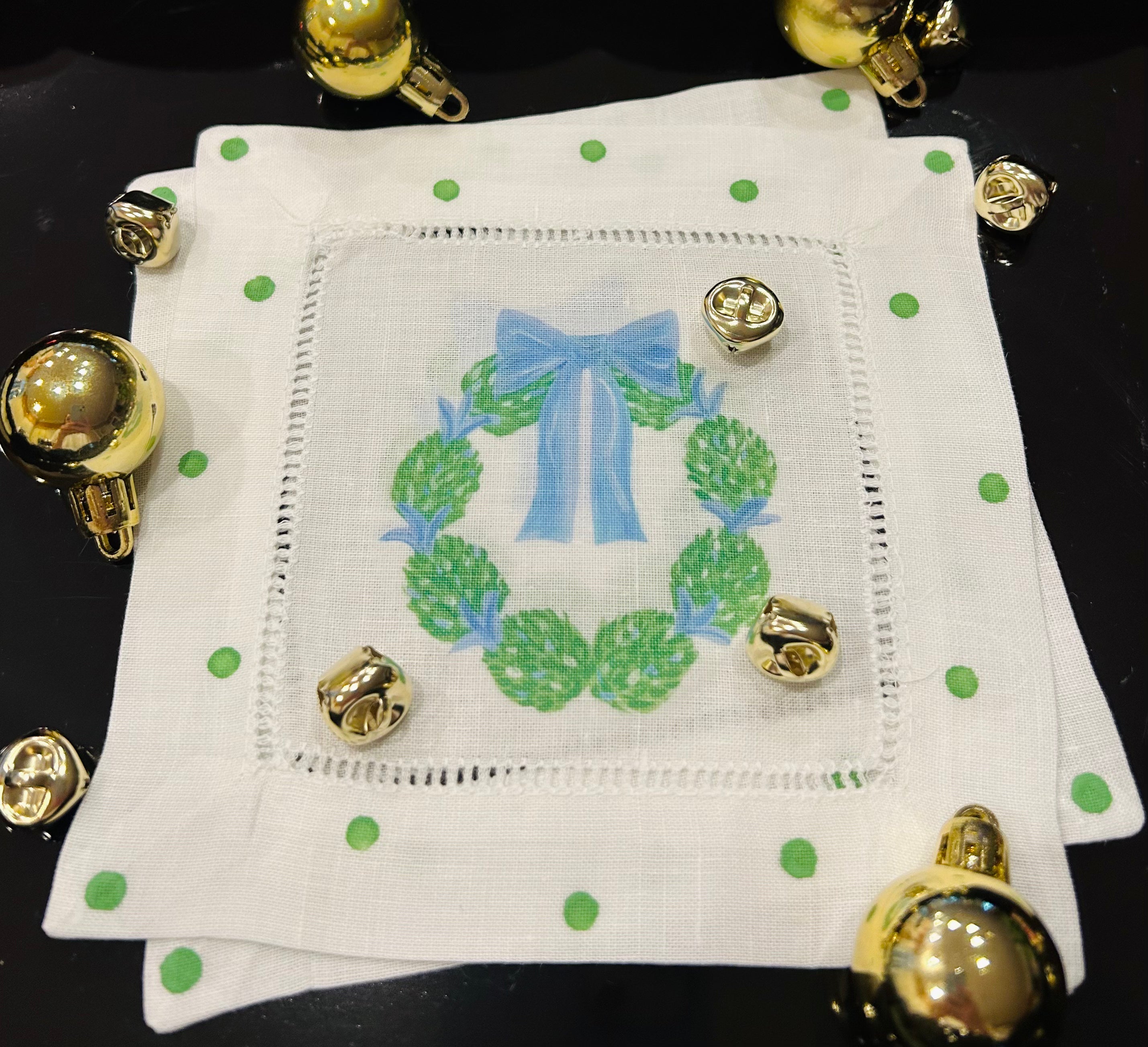Blue Wreath Cocktail Napkins