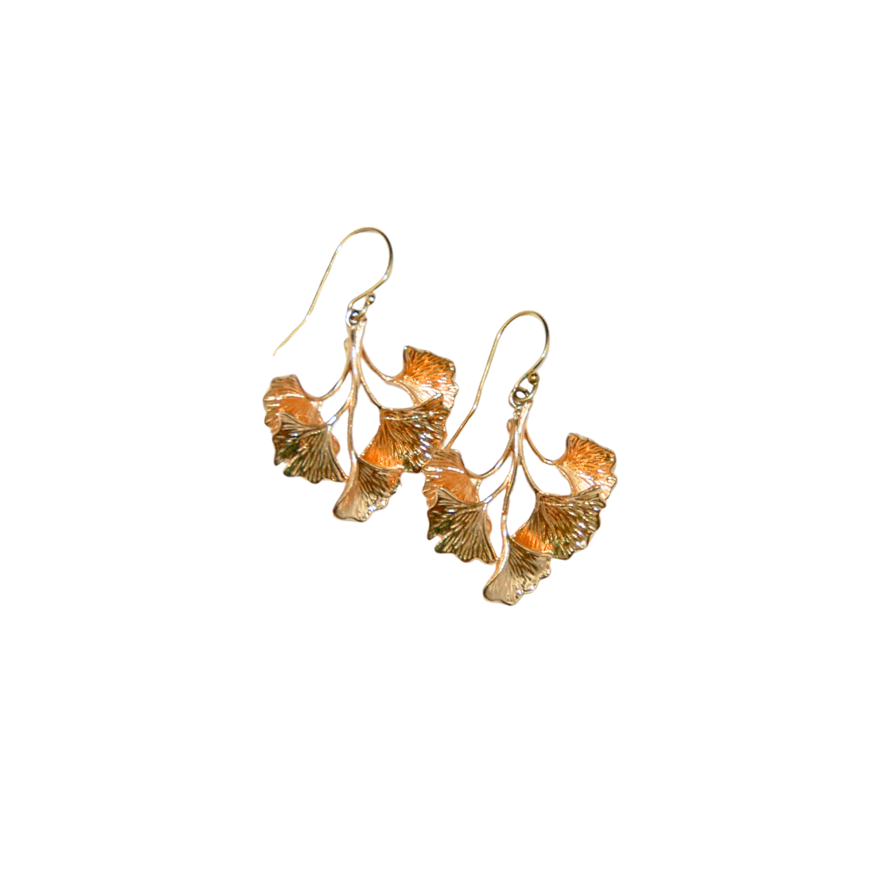 gold gingko leaf earrings