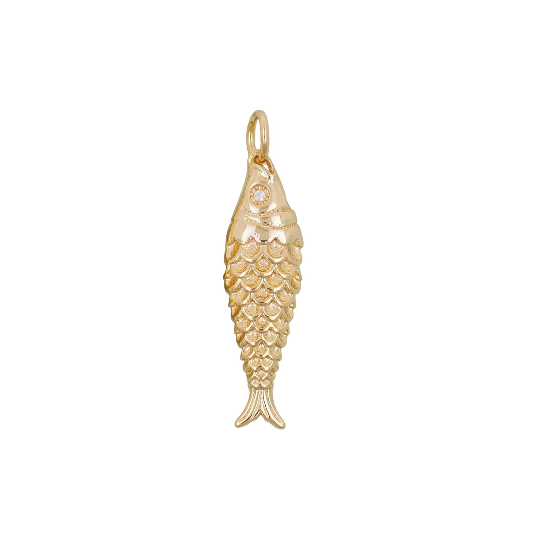 gold fish charm for necklace
