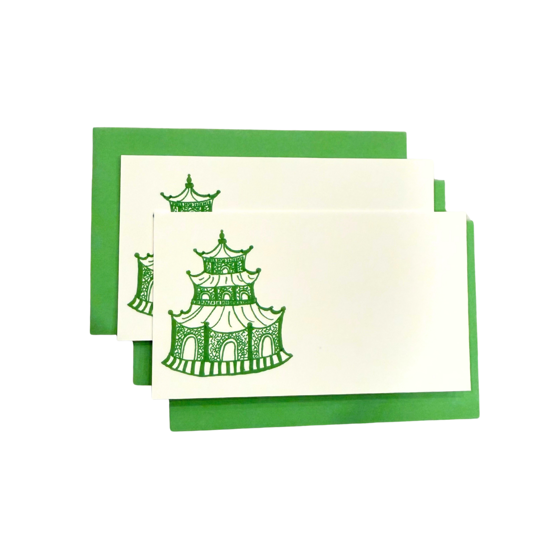 Green Pagoda Gift Enclosure Cards