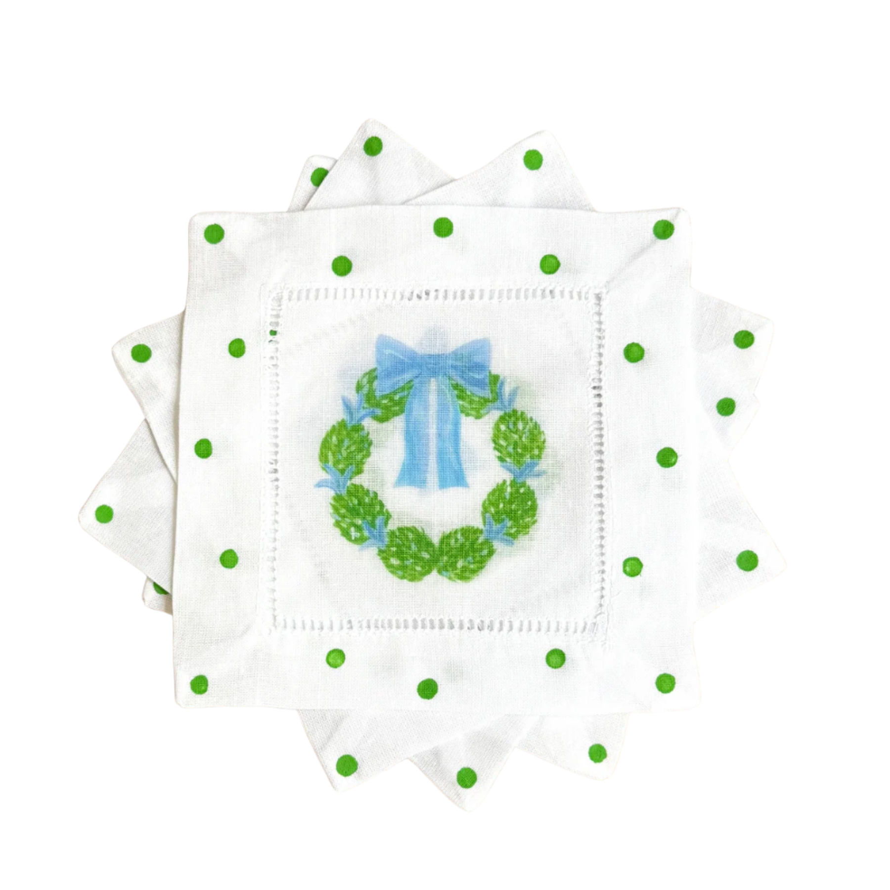 Blue Wreath Cocktail Napkins