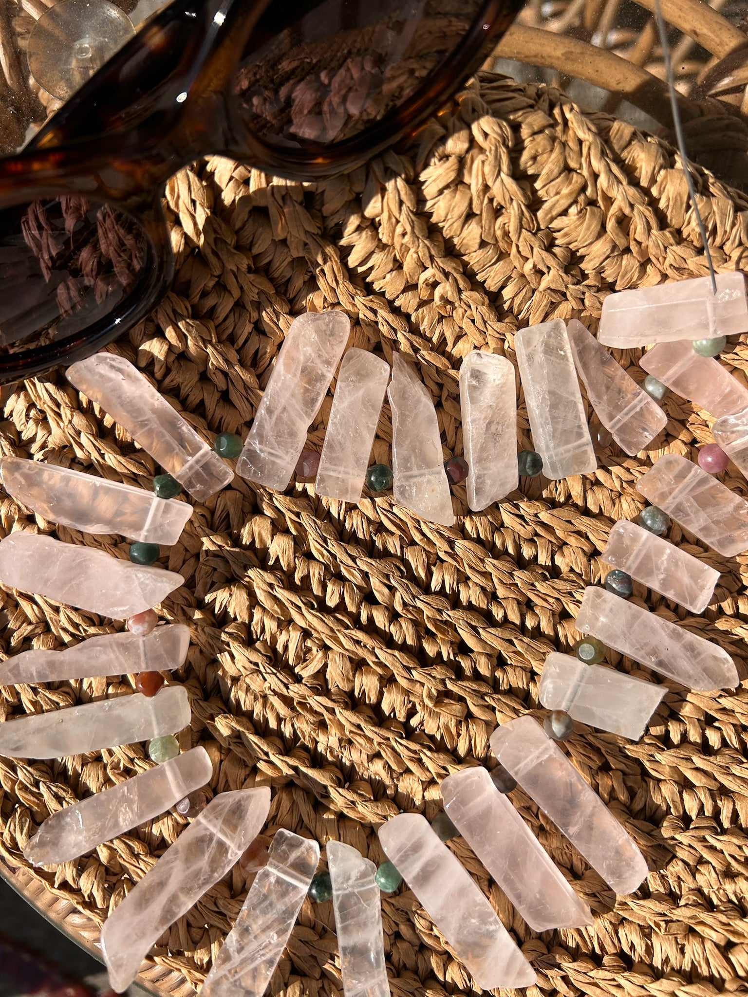 light pink necklace