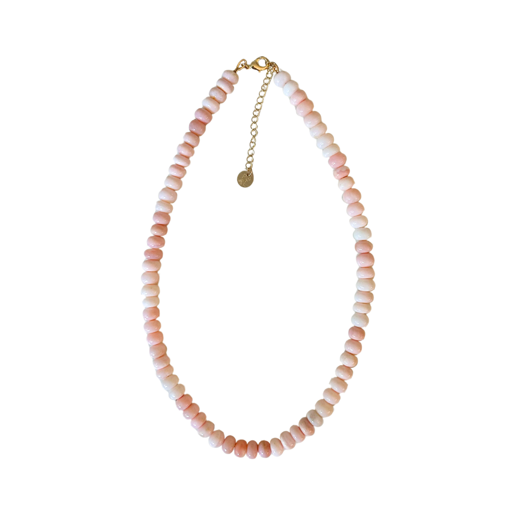 light pink rondelle beaded necklace