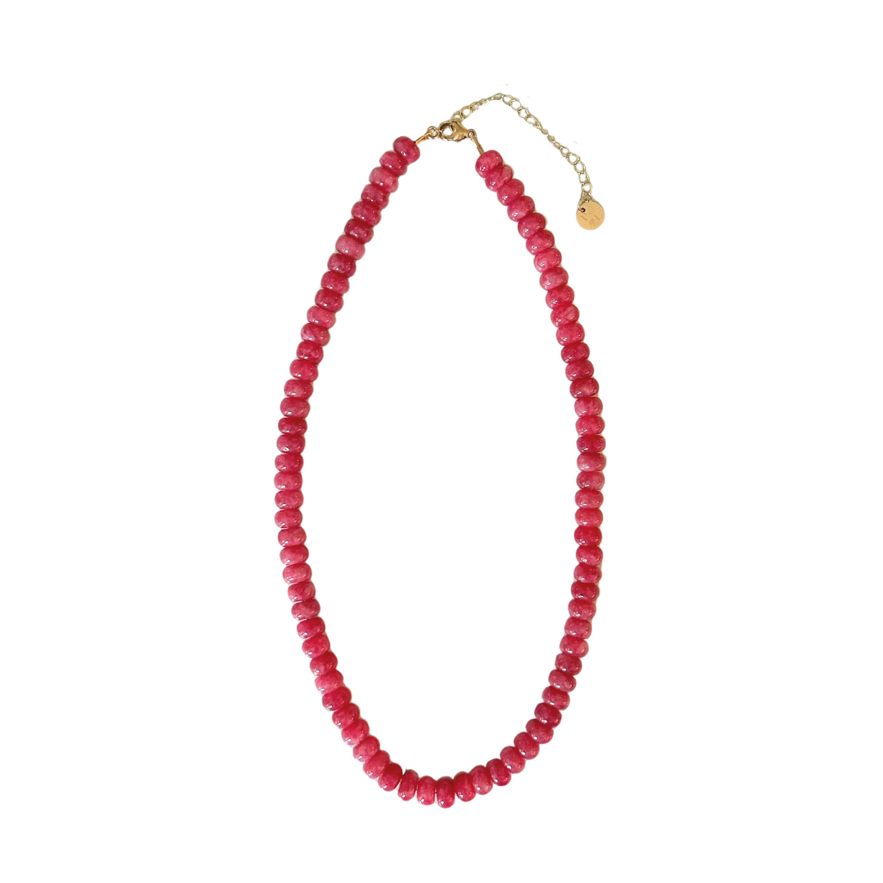 Pink rondelle beaded necklace