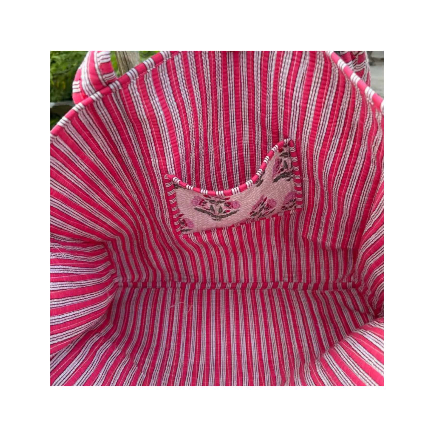 Pink Floral Tote Bag