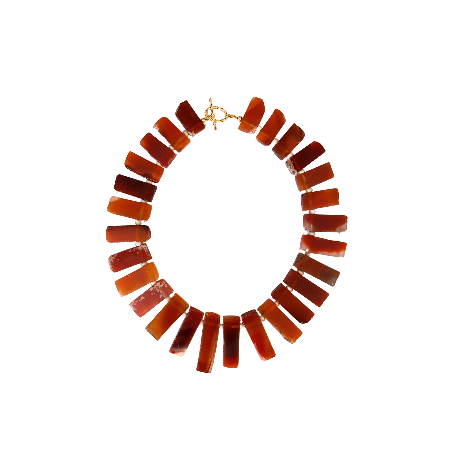red agate beaded necklace